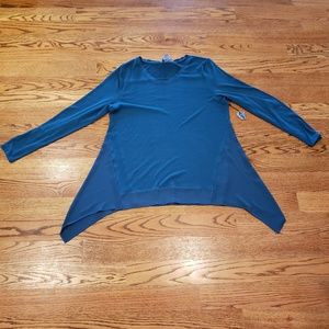 Blue mixed media a symmetrical shirt